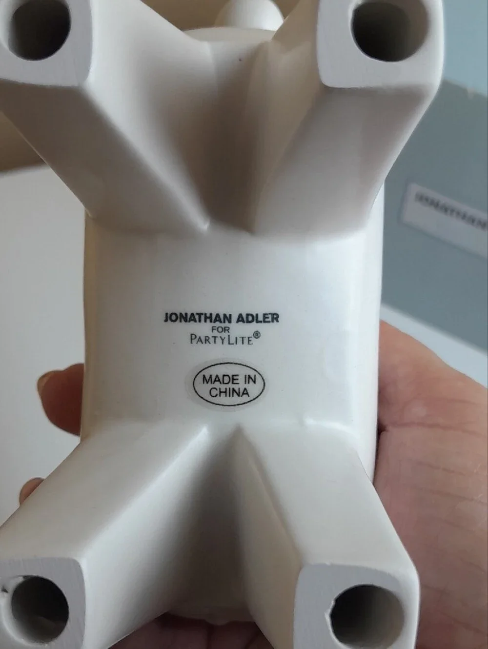 Jonathan Adler Party Lite White Ceramic Zebra Tealight  Holder